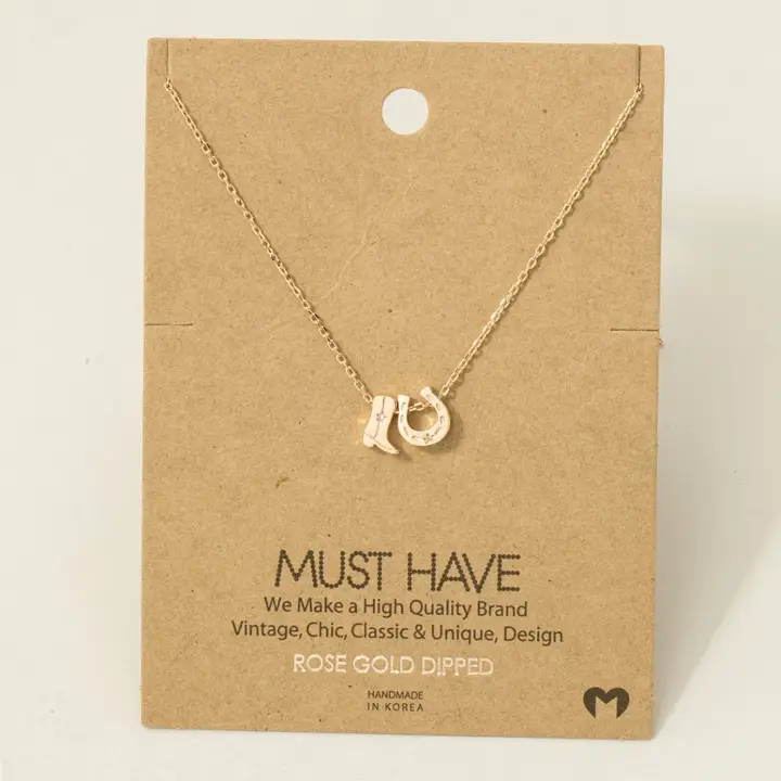 Dainty Boot/Horseshoe Pendant Necklace - Image 3