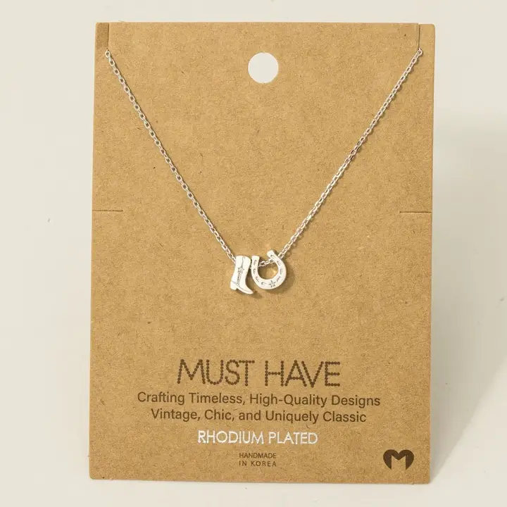 Dainty Boot/Horseshoe Pendant Necklace - Image 4