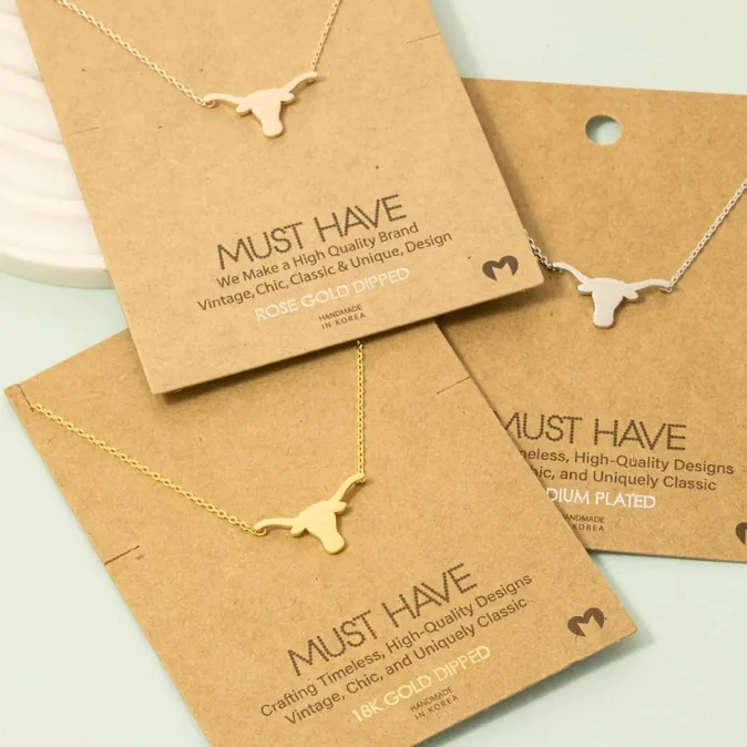 Dainty Bull Head Necklace