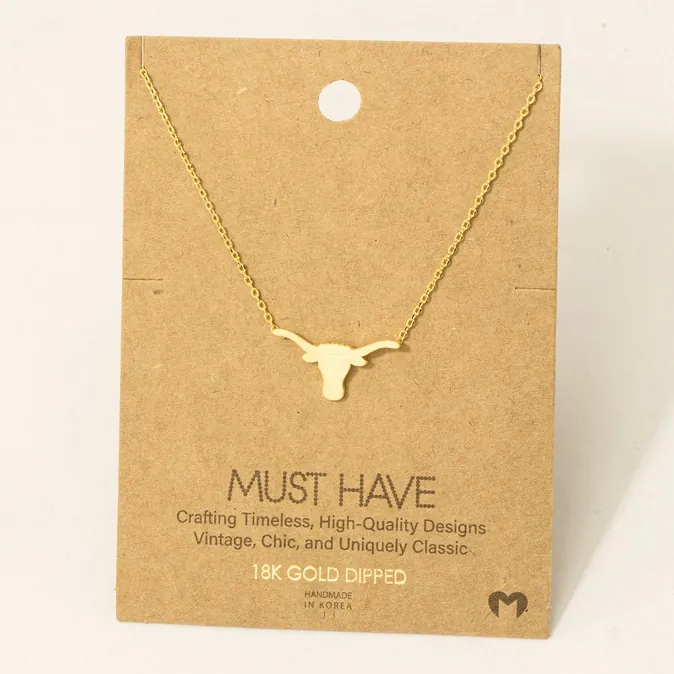 Dainty Bull Head Necklace - Image 2