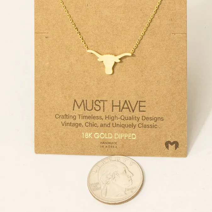 Dainty Bull Head Necklace - Image 3