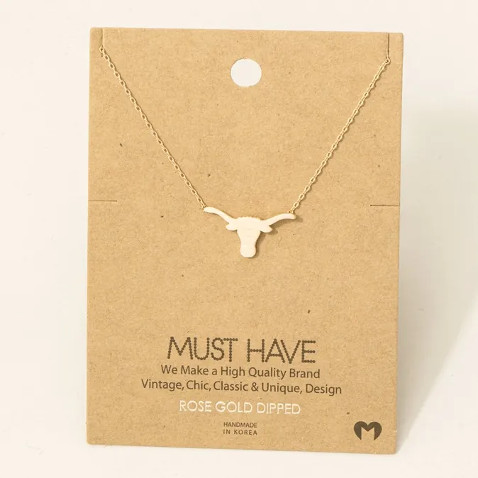 Dainty Bull Head Necklace - Image 4