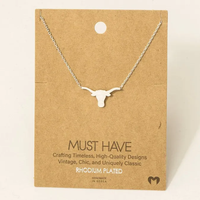 Dainty Bull Head Necklace - Image 5