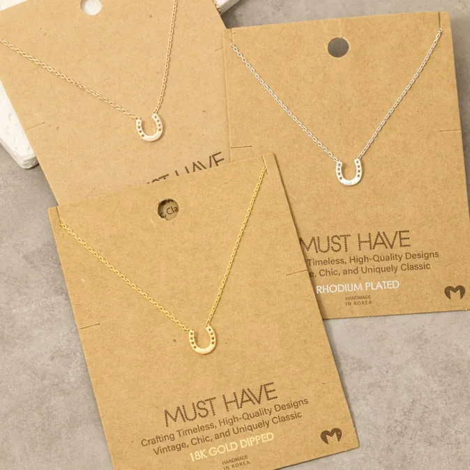 Dainty Horseshoe Pendant Necklace