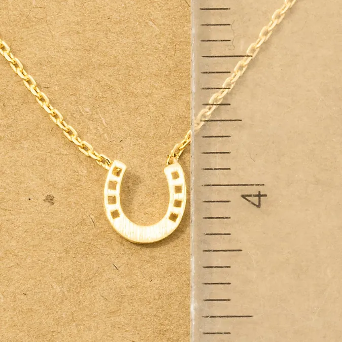 Dainty Horseshoe Pendant Necklace - Image 2