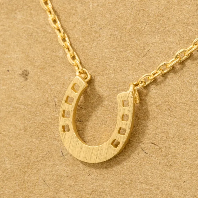 Dainty Horseshoe Pendant Necklace - Image 3