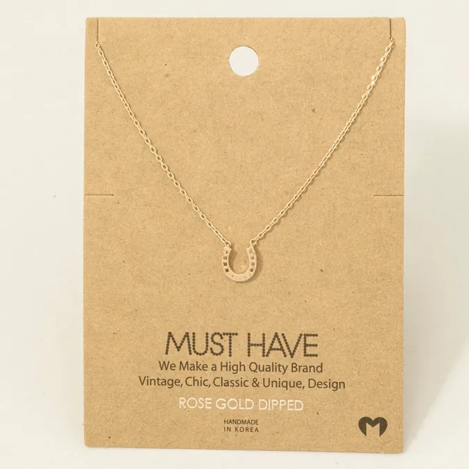 Dainty Horseshoe Pendant Necklace - Image 4