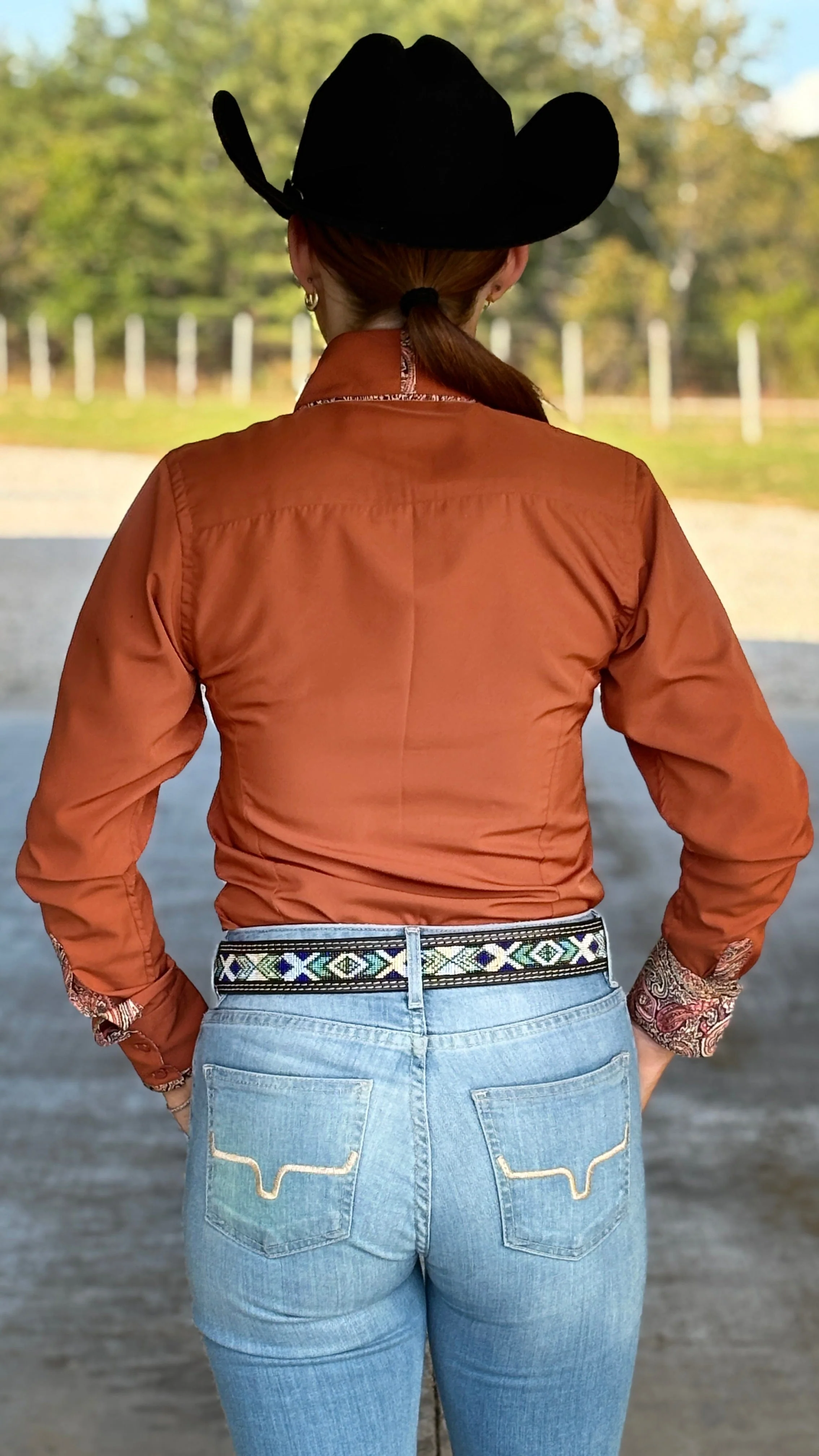 Double Collar Easy Care Button Down ~ Rust - Image 3