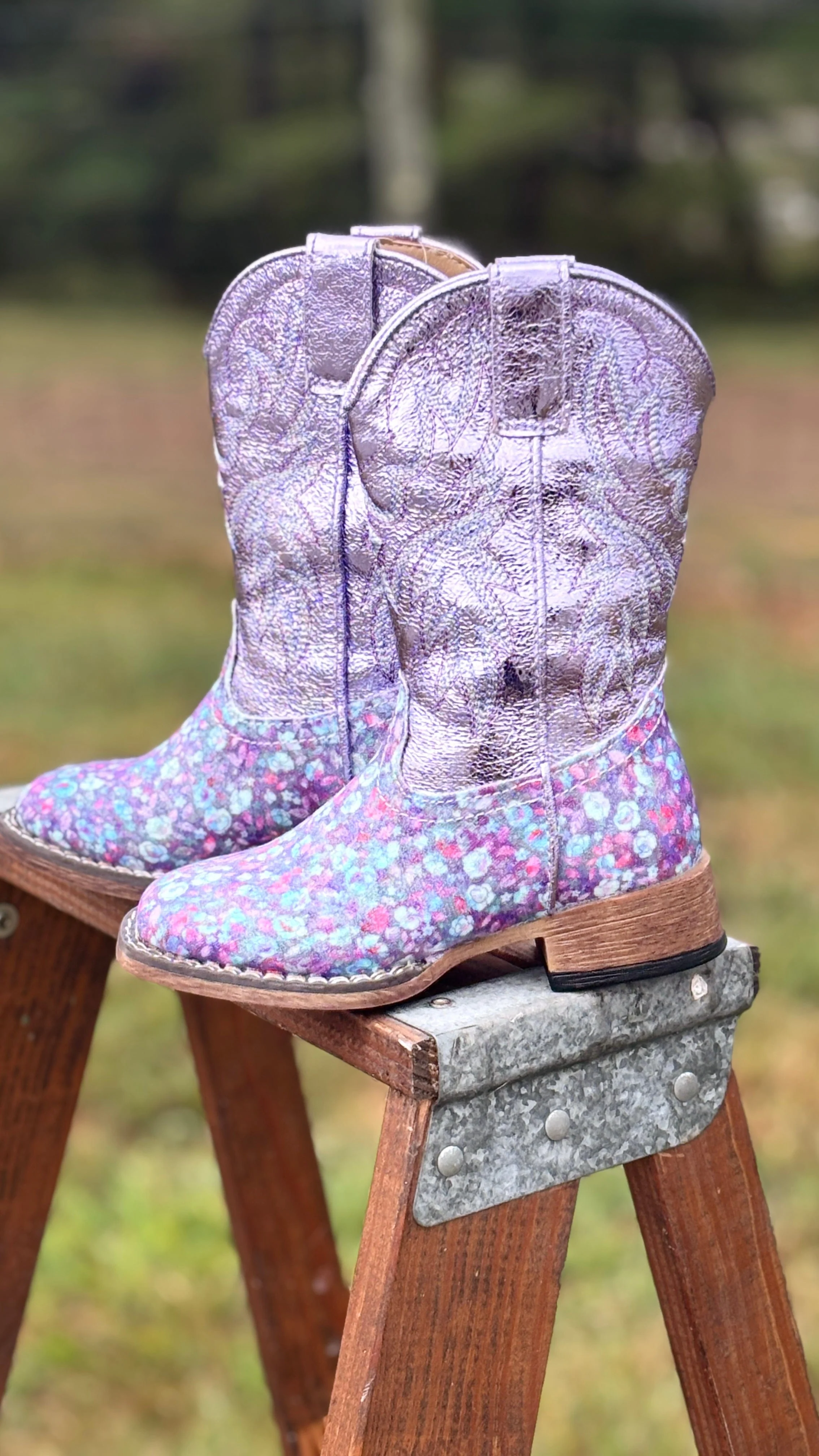 Floral Glitter Boots by Roper