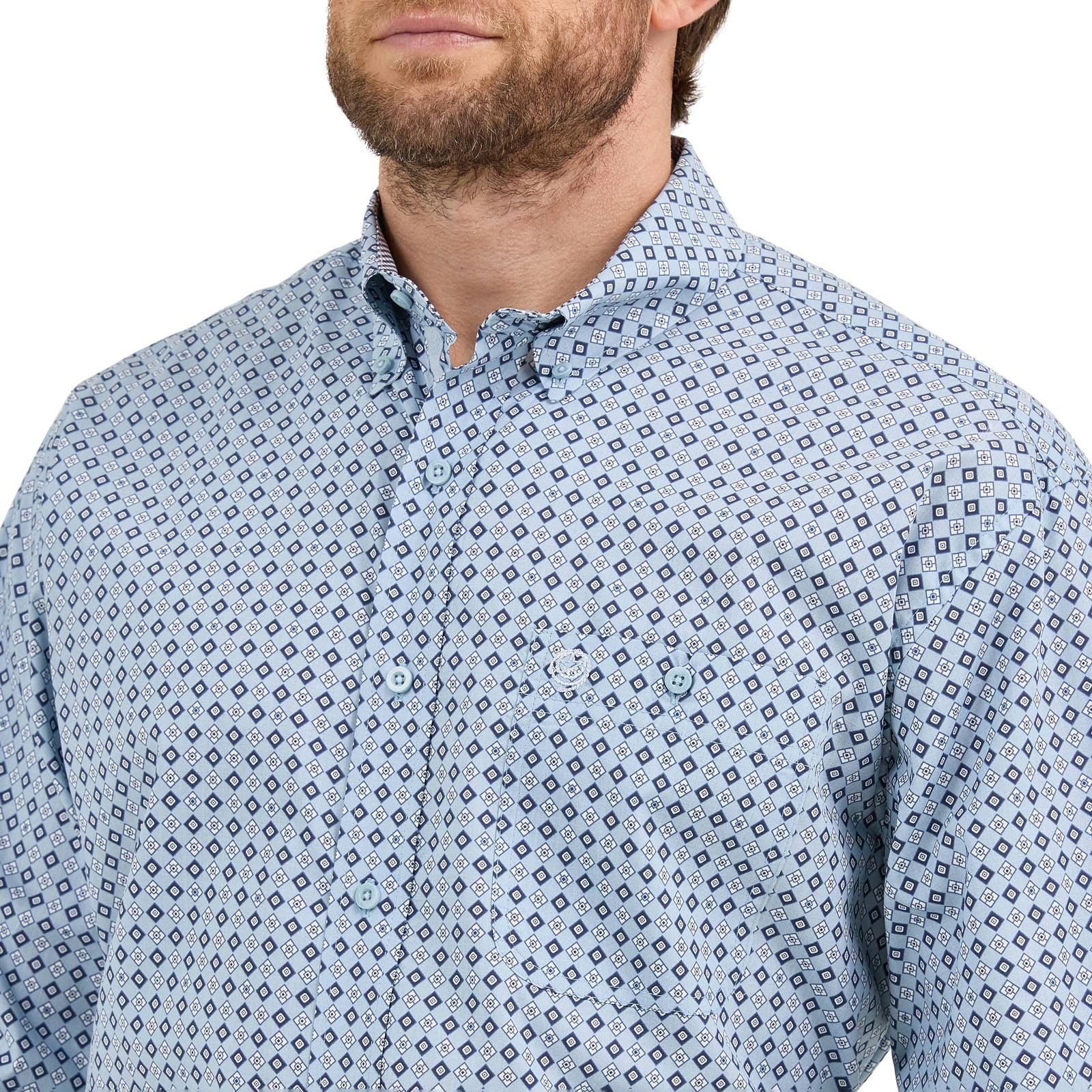 George Strait Shirt by Wrangler ~ Blue Geo - Image 2