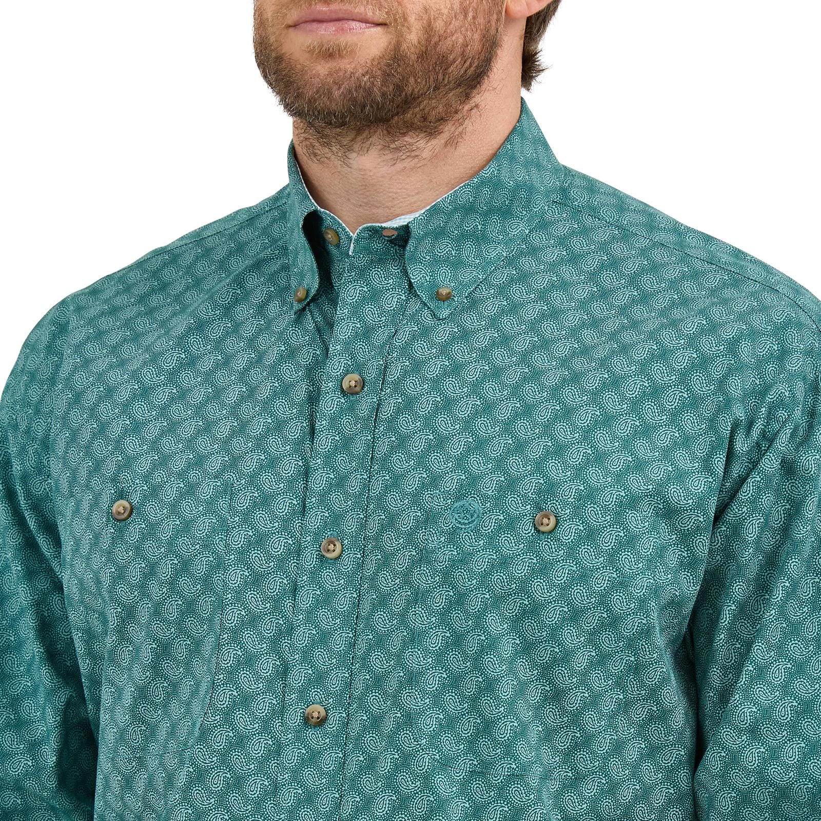 George Strait Shirt by Wrangler ~ Green Paisley - Image 2