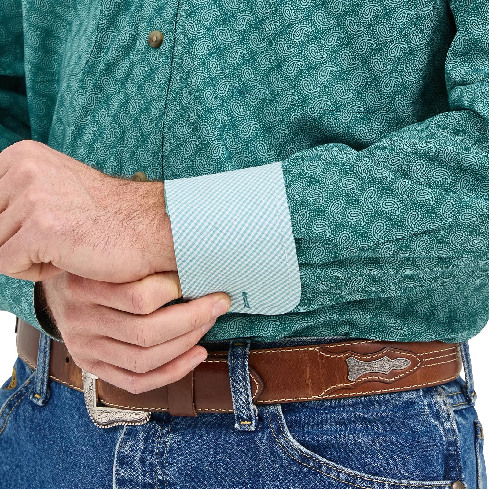 George Strait Shirt by Wrangler ~ Green Paisley - Image 3