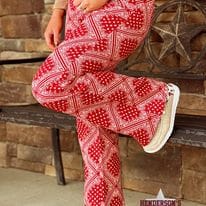 Girl's Bandana Button Flare by Rock & Roll ~ Scarlet - Image 2