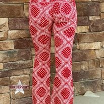 Girl's Bandana Button Flare by Rock & Roll ~ Scarlet - Image 4
