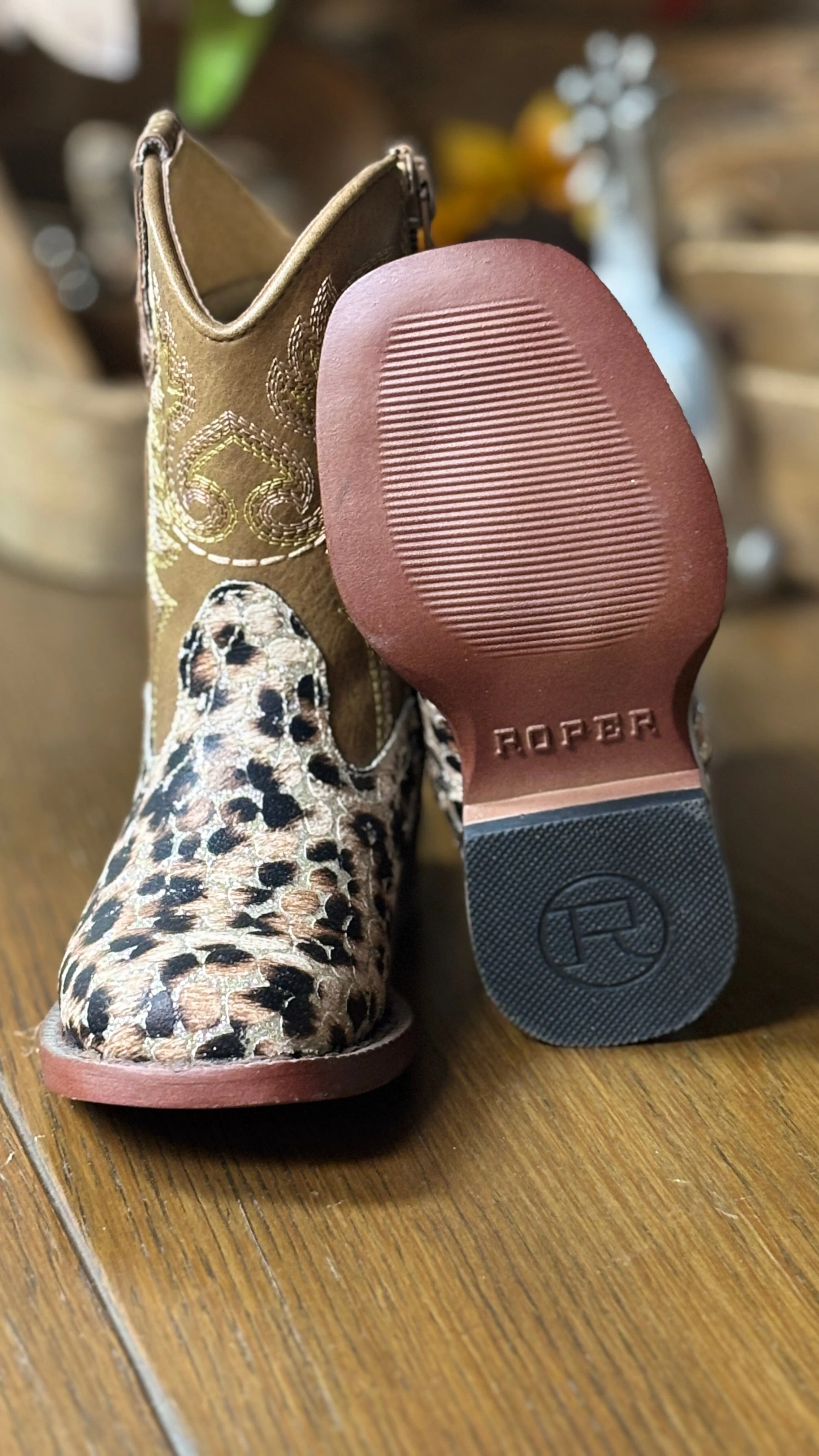 Girl's Glitter Leopard Boots by Roper - Image 4