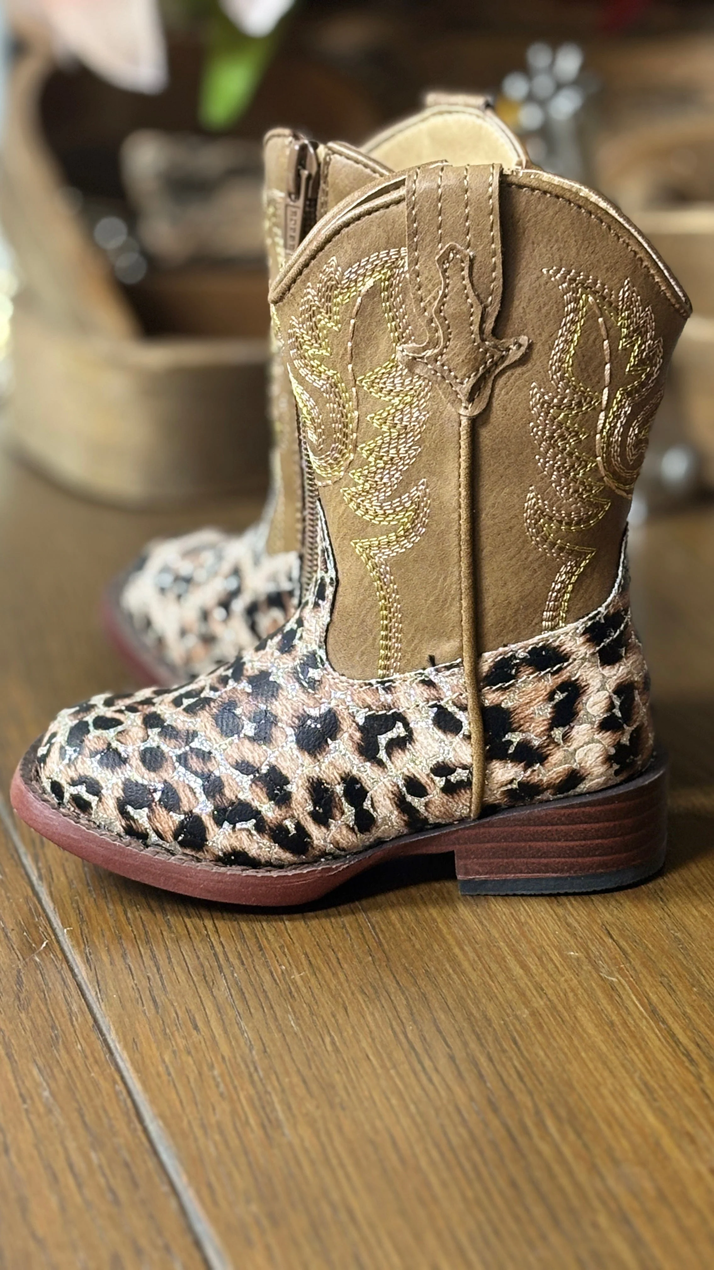 Girl's Glitter Leopard Boots by Roper - Image 5