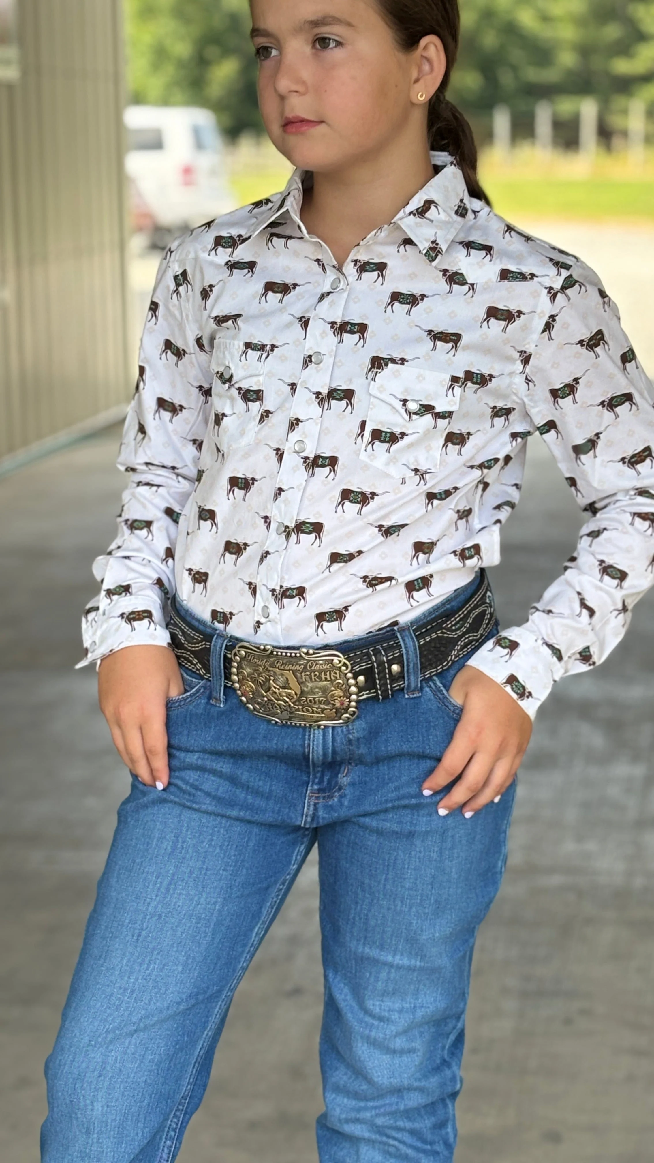 Girl's Rough Stock ~ Steer Print