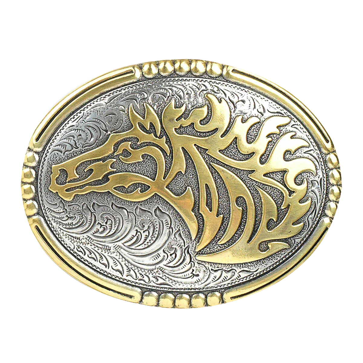 Gold Horse Head Belt Buckle