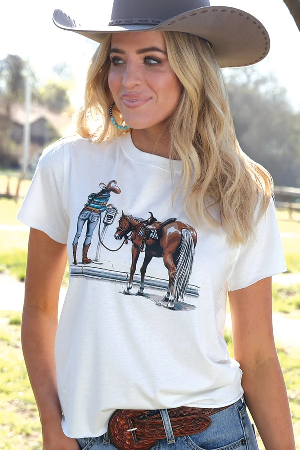 Cowgirl Parking Tee by Cruel Girl - Image 2
