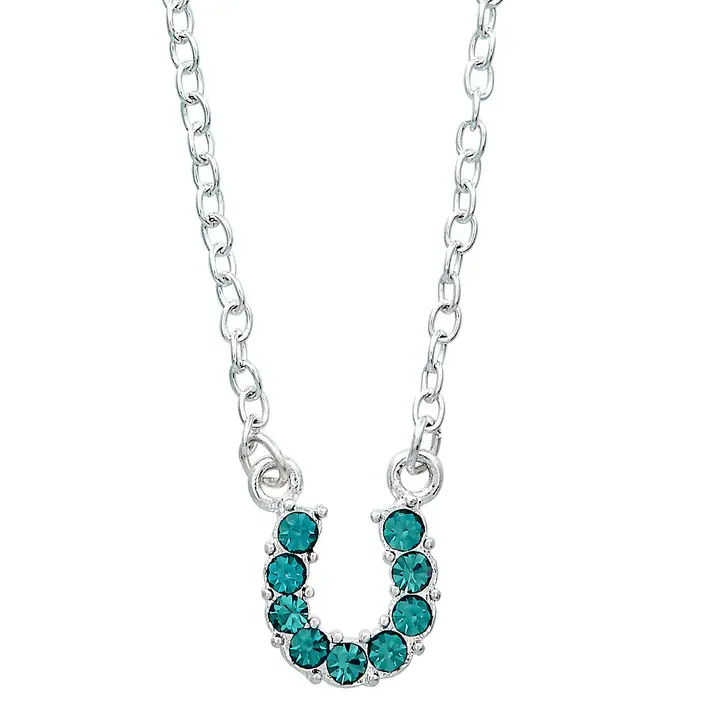 Horses Head Necklace ~Horseshoe~Aqua