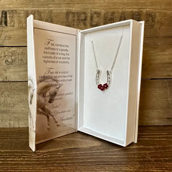 Horseshoe with Roses/Arabian Horse Lovers Necklace - Image 2