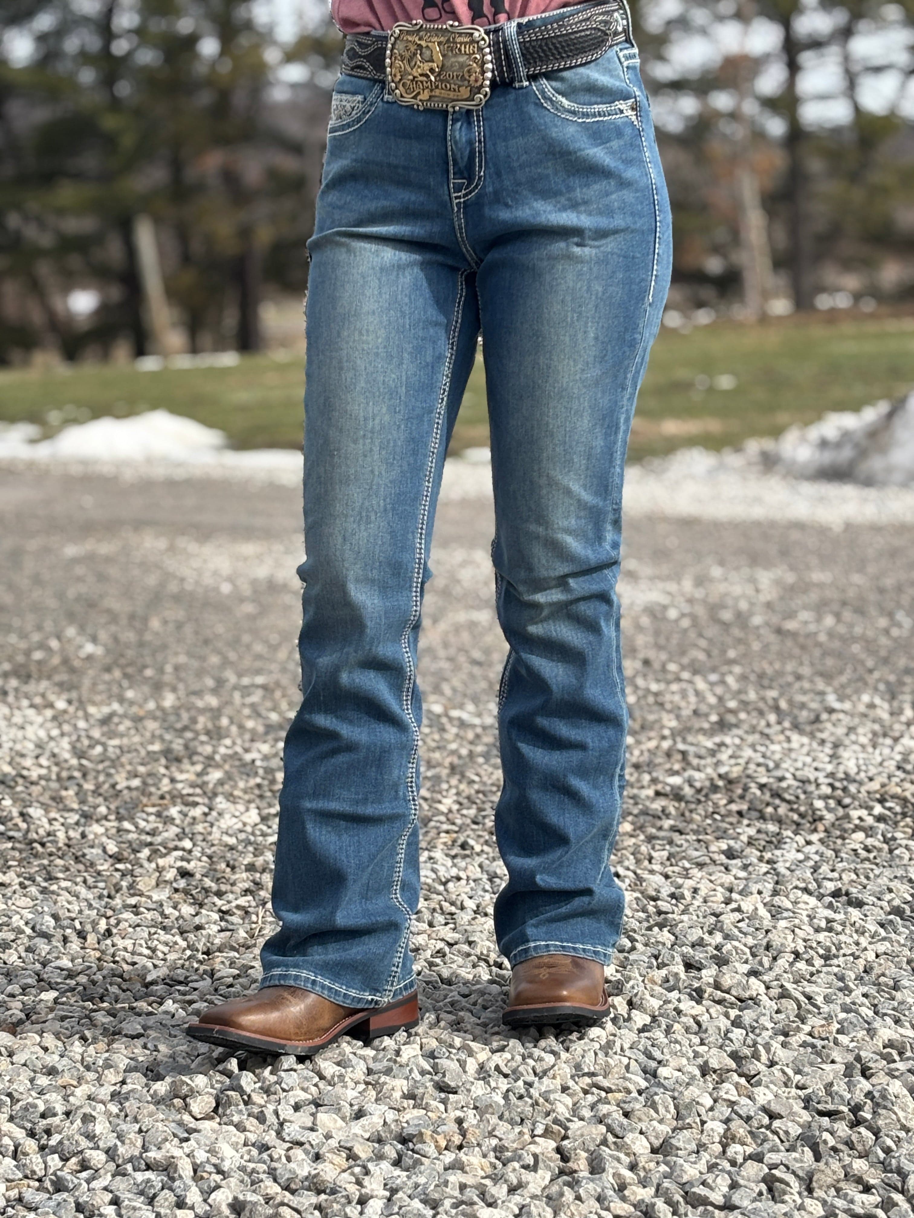 Ivory Embroidered Jean by Rock & Roll
