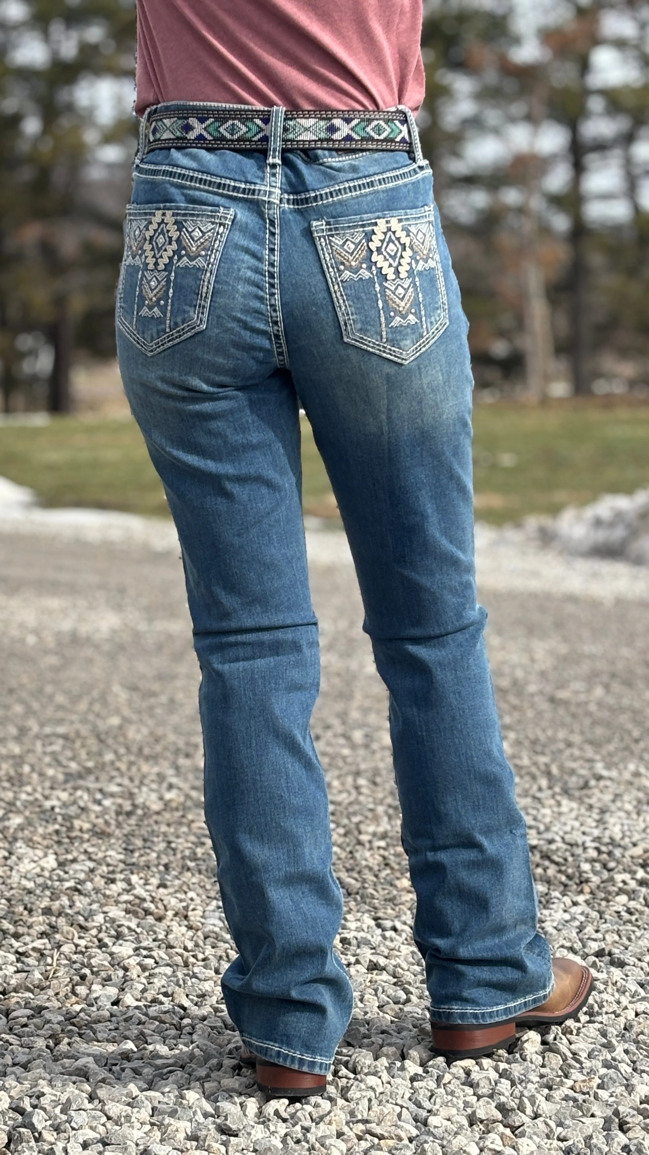 Ivory Embroidered Jean by Rock & Roll - Image 2