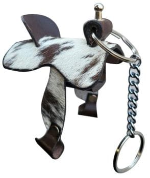 Key Chain ~ Cowhide Saddle