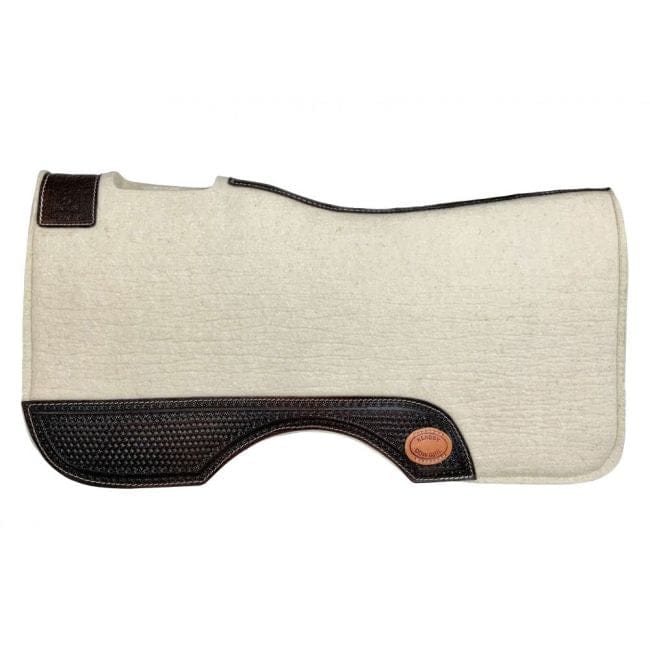 Klassy Cowgirl Thick Wool Pad W/Tooled Leather