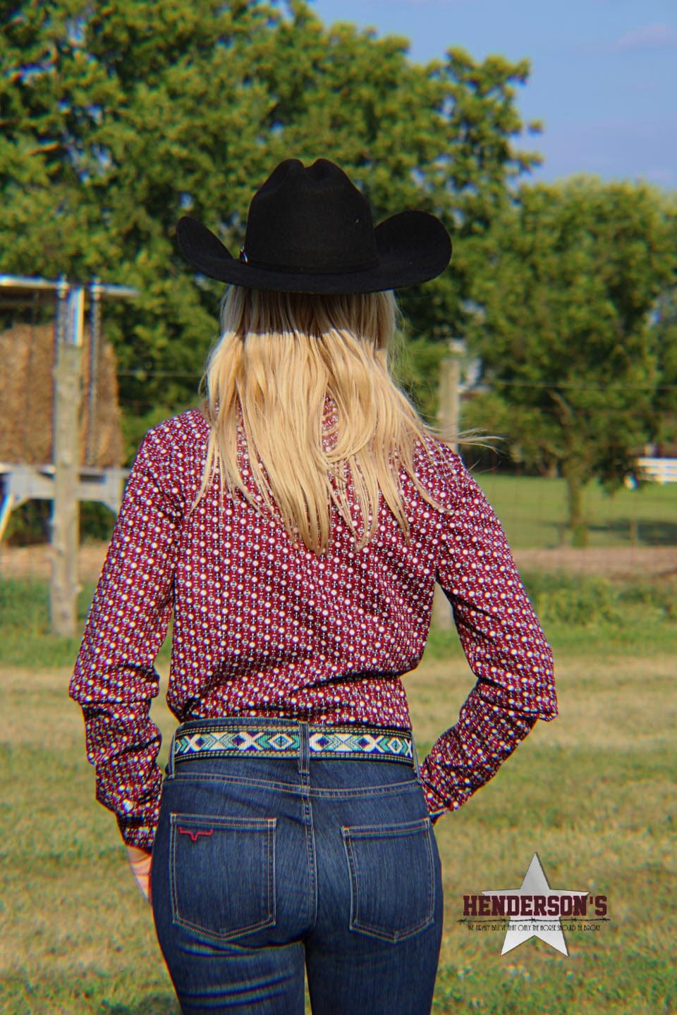 Ladies Aztec Rough Stock ~ Maroon - Image 2