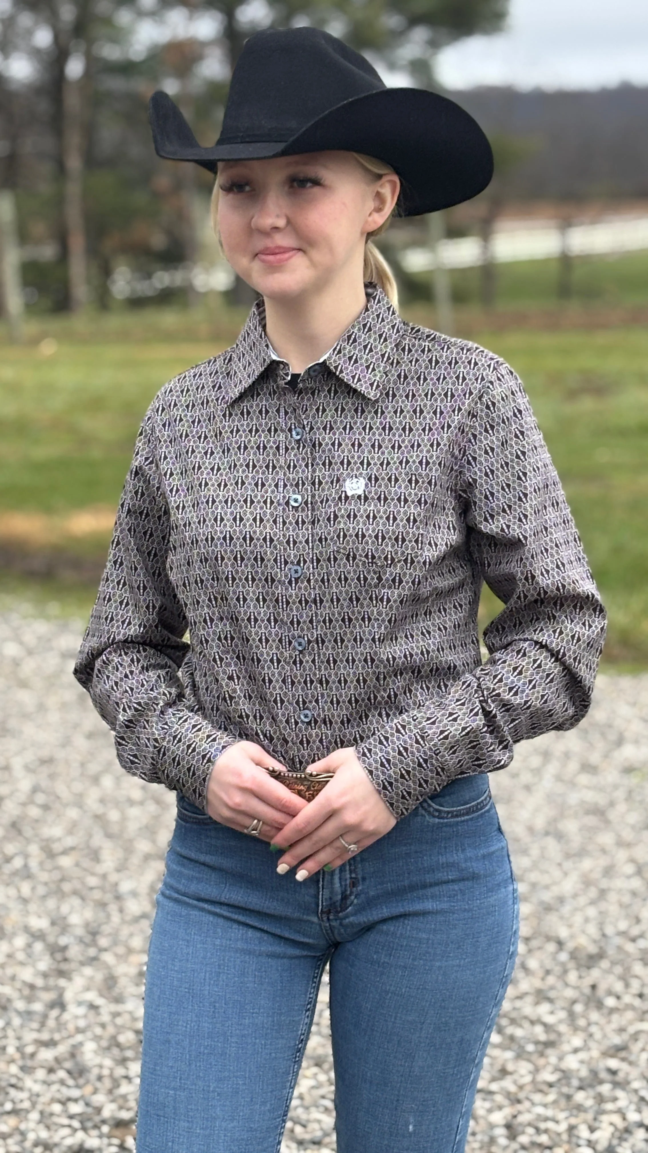 Ladies Cinch  ~ Brown Geo - Image 2
