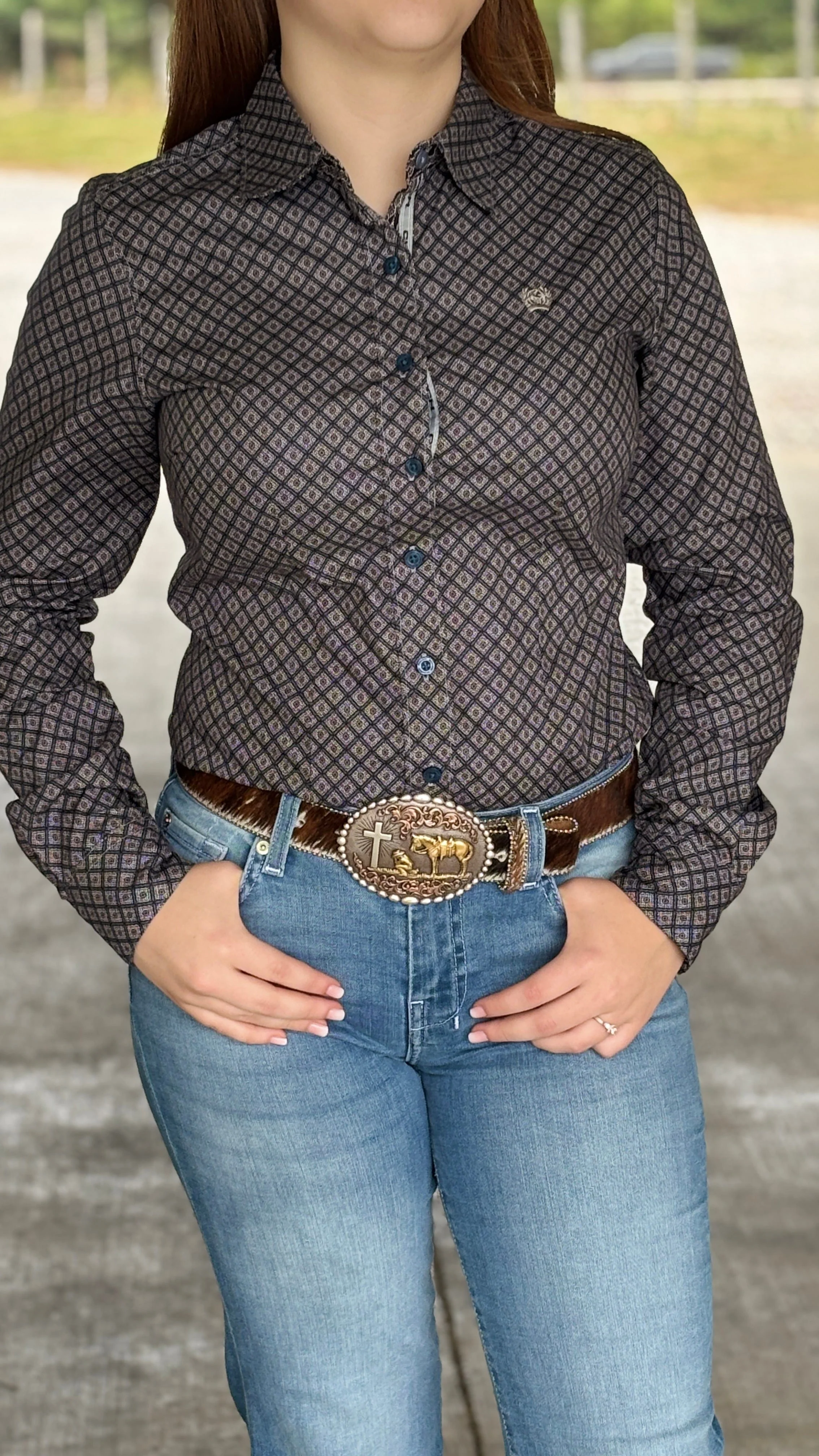 Ladies Cinch  ~ Grey Geo