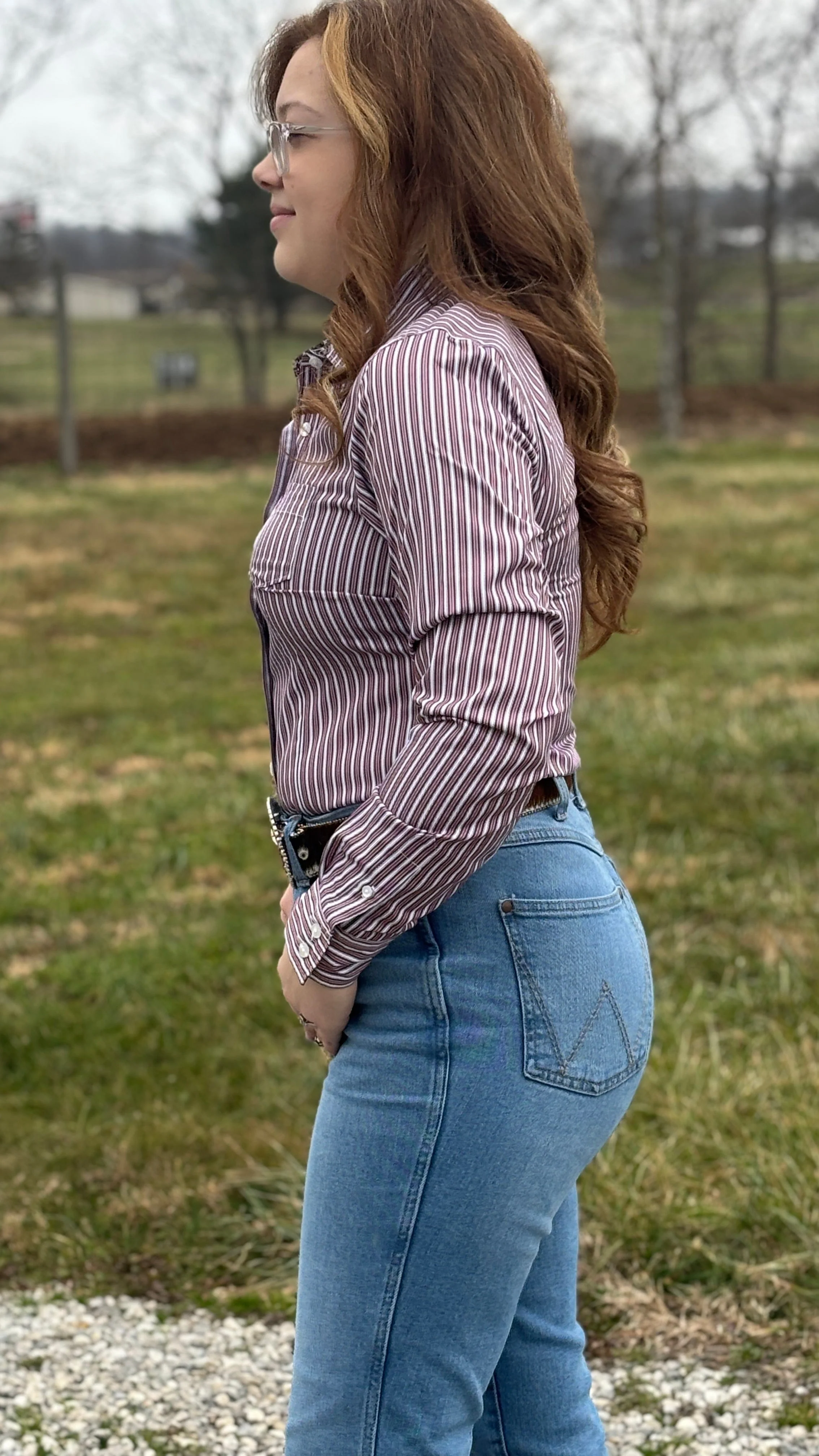 Ladies Cinch ~ Mulberry Stripe - Image 4
