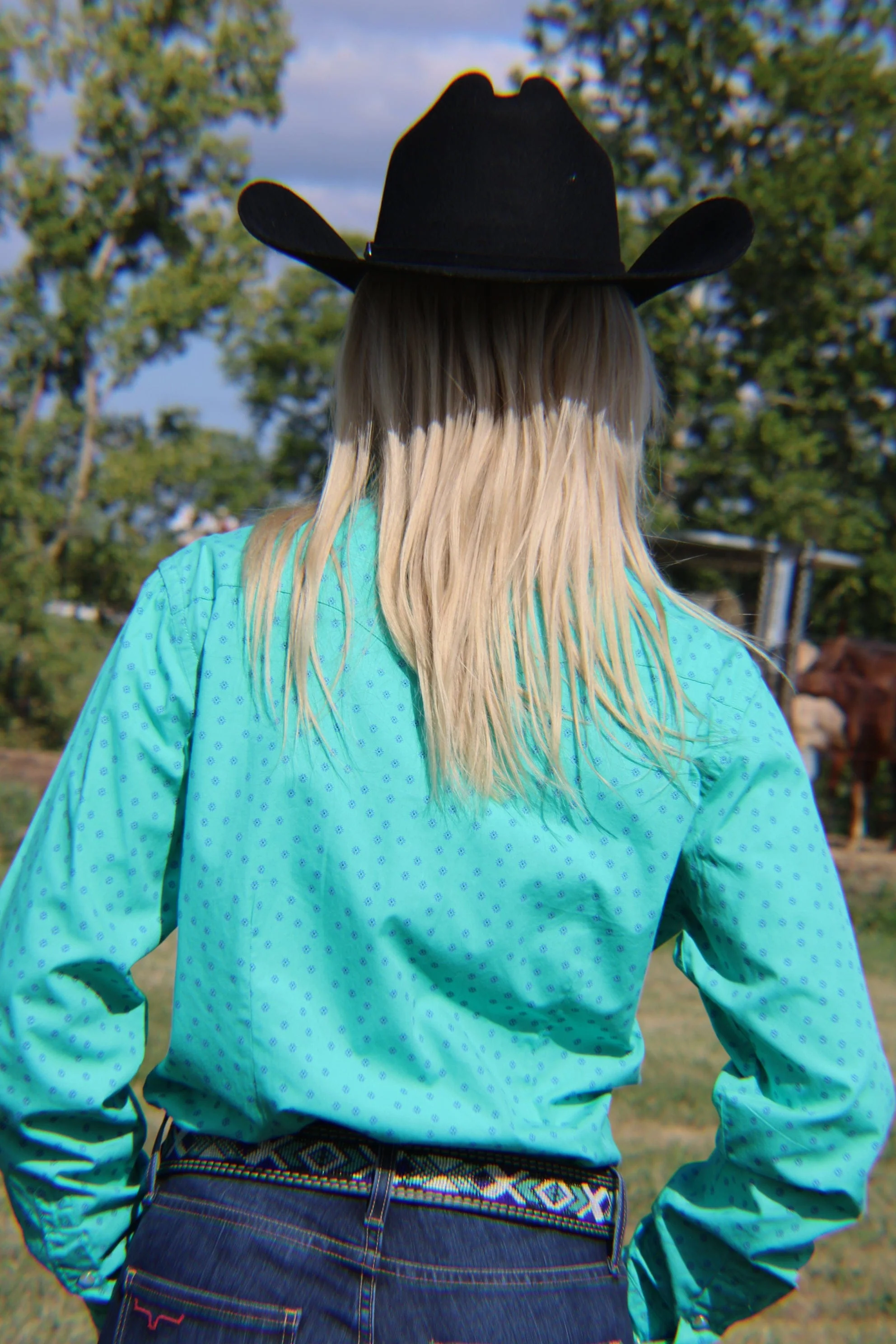 Ladies Rough Stock ~ Turquoise Print - Image 2
