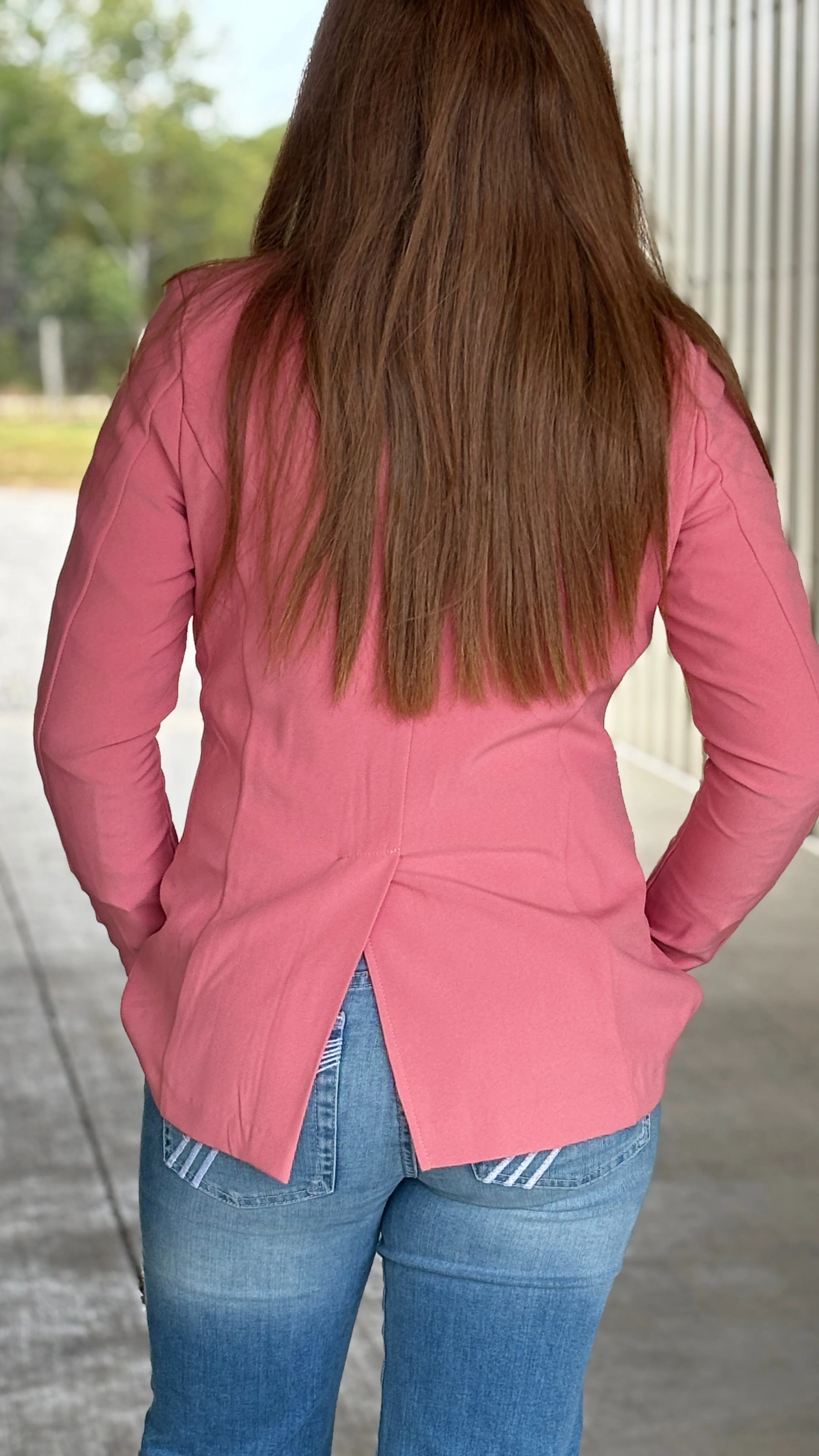 Ladies Solid Blazer by Rock & Roll ~ Rose - Image 2