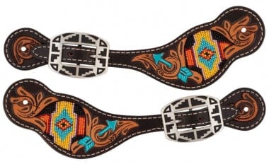 Ladies Turquoise Cross Spur Straps ~ Navajo Arrow