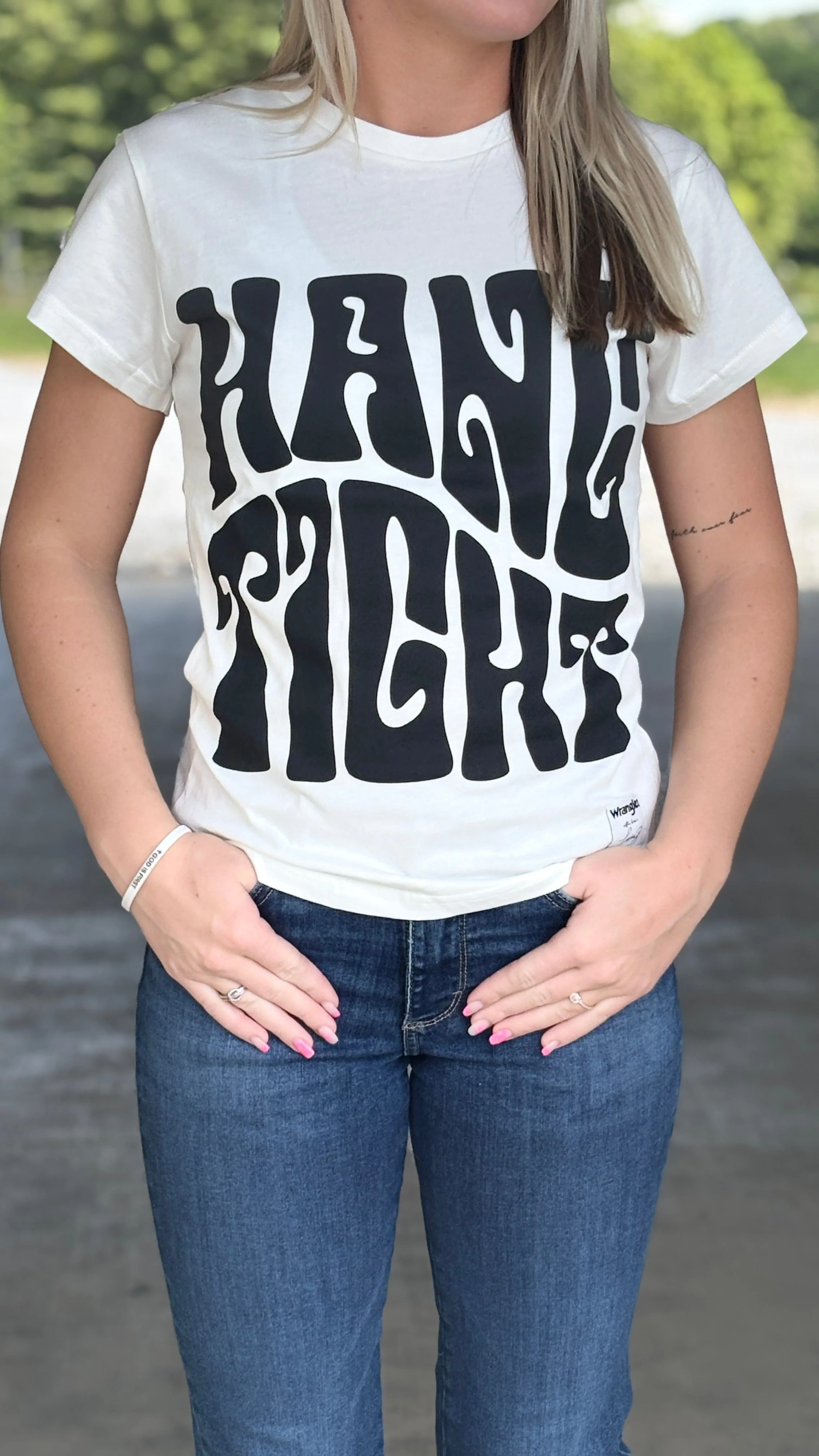 Lainey Wilson Hang Tight Tee by Wrangler X