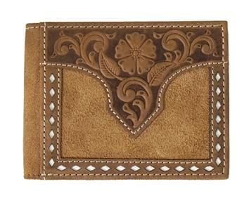 Leather Buck Laced Wallet ~ Bi-Fold