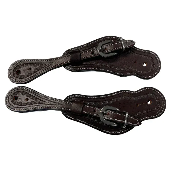 Leather Cowboy Spur Straps ~ Dark