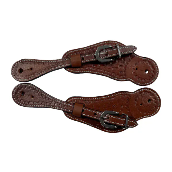 Leather Cowboy Spur Straps ~ Tooling