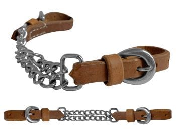 Leather Double Flat Link Curb Chain