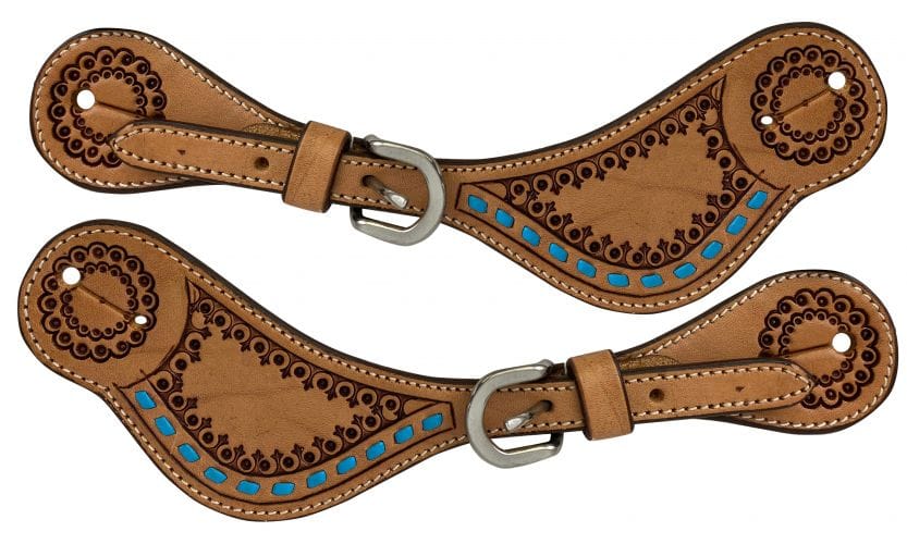Leather Embossed Spur Straps