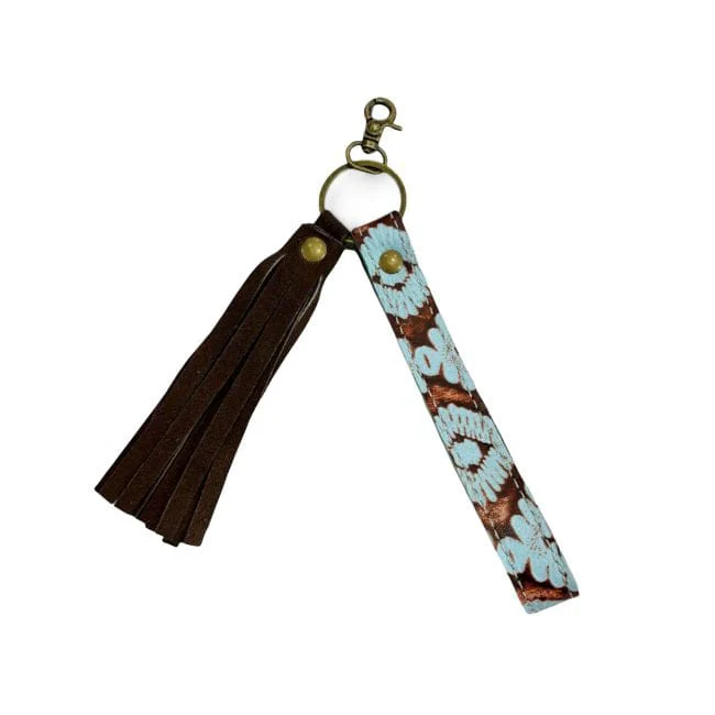 Leather Key Chain ~ Aztec Echoes