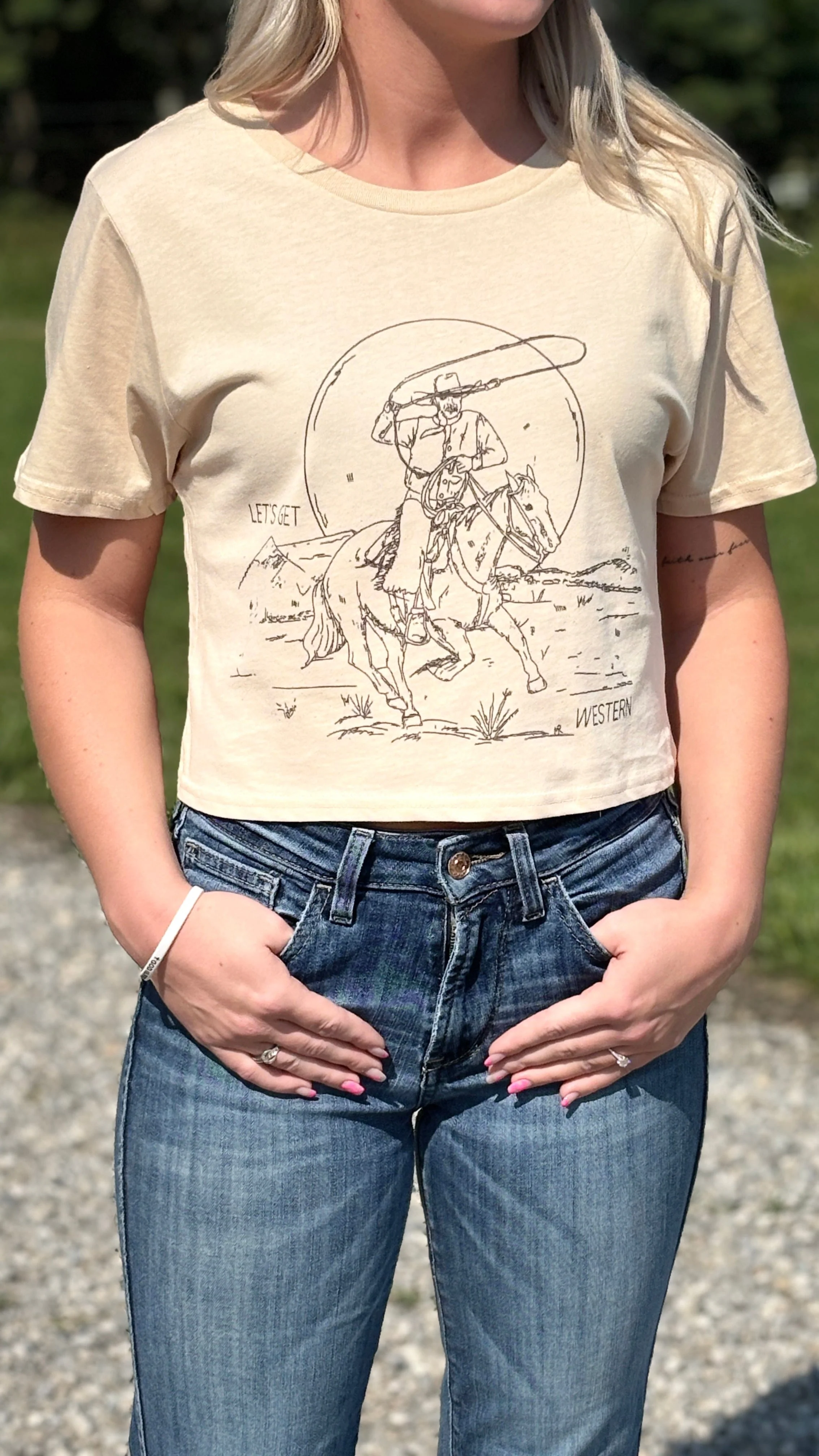 Let’S Get Western Crop Tee