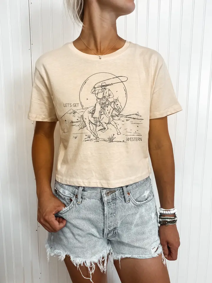 Let’S Get Western Crop Tee - Image 2