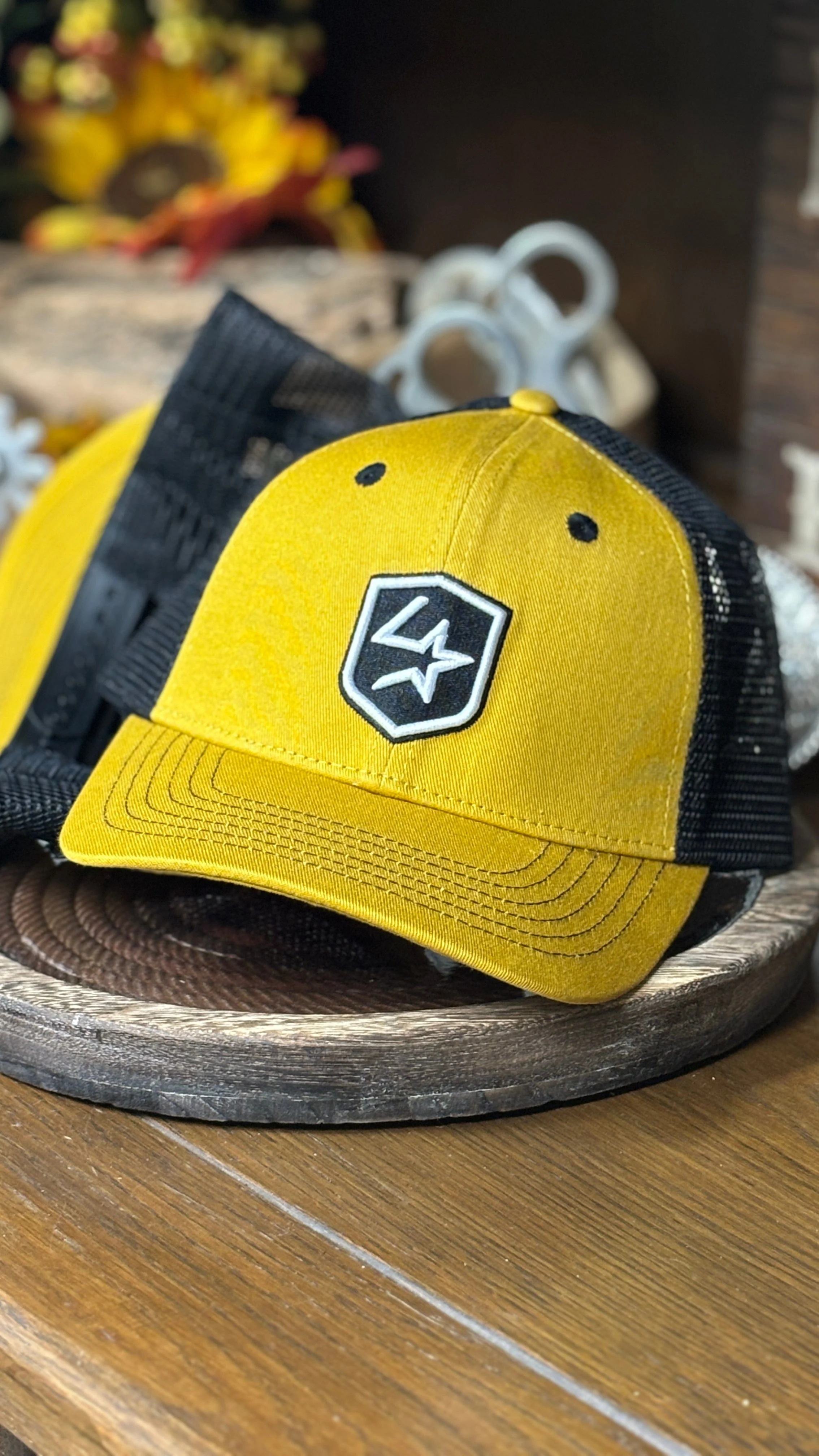 Lone Star Ropes Trucker Cap ~ Mustard/Black