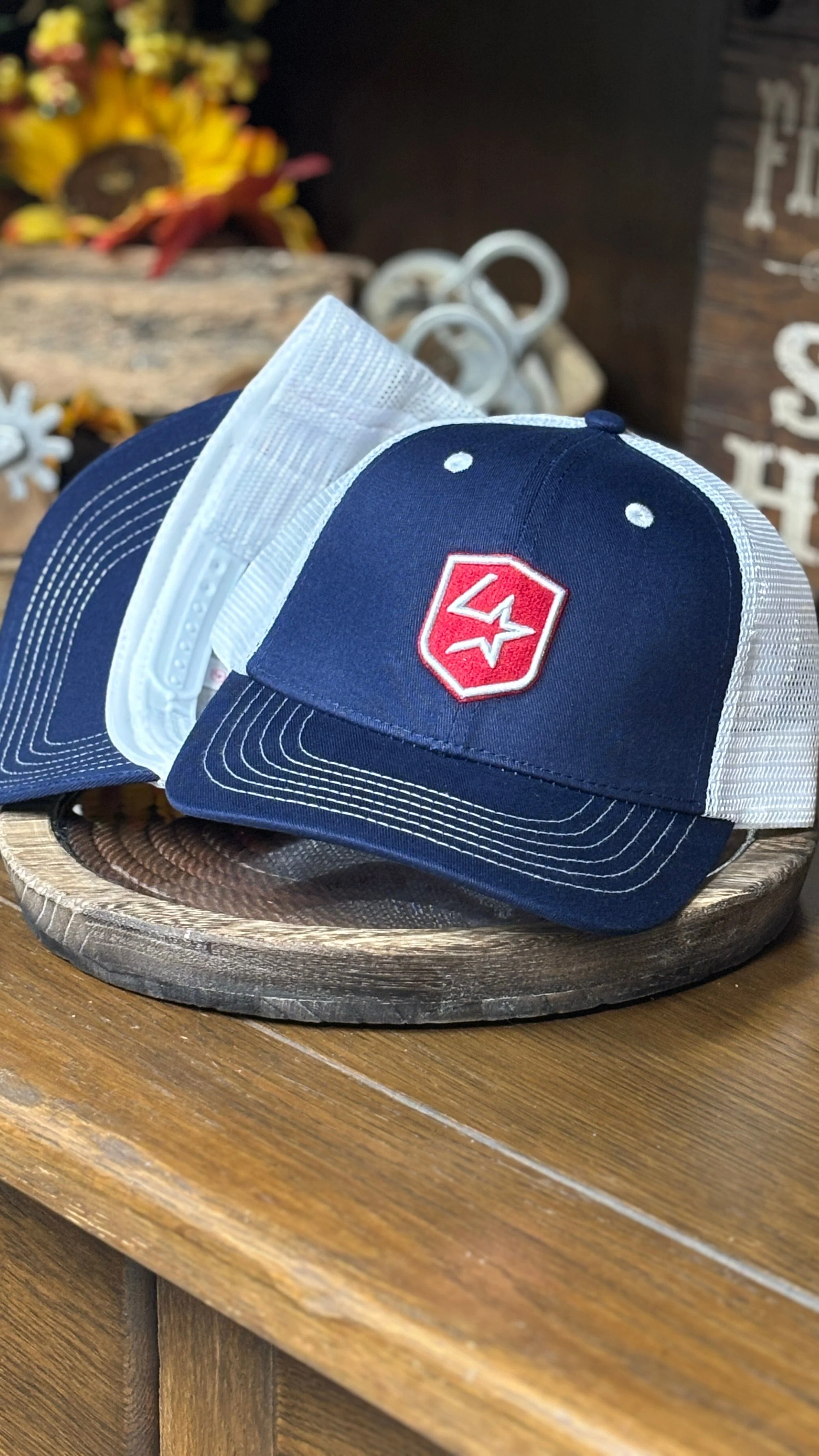 Lone Star Ropes Trucker Cap ~ Navy/White