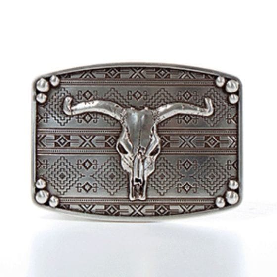Longhorn Belt Buckle ~ Aztec