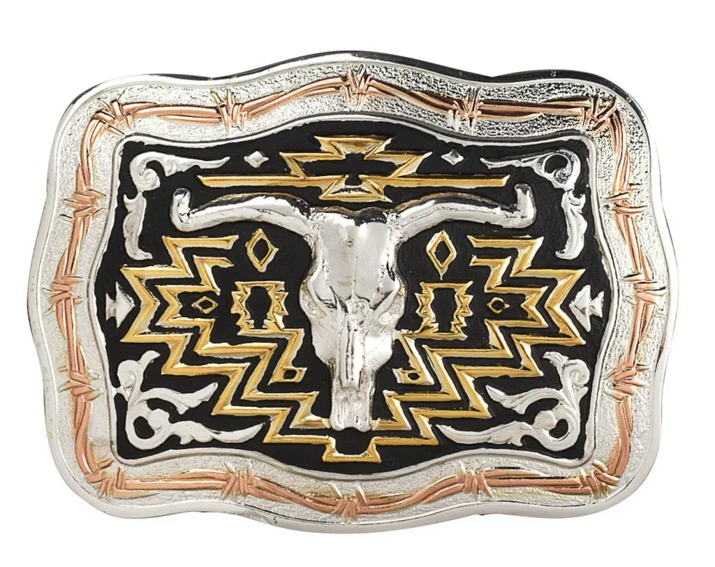 Longhorn Skull Belt Buckle