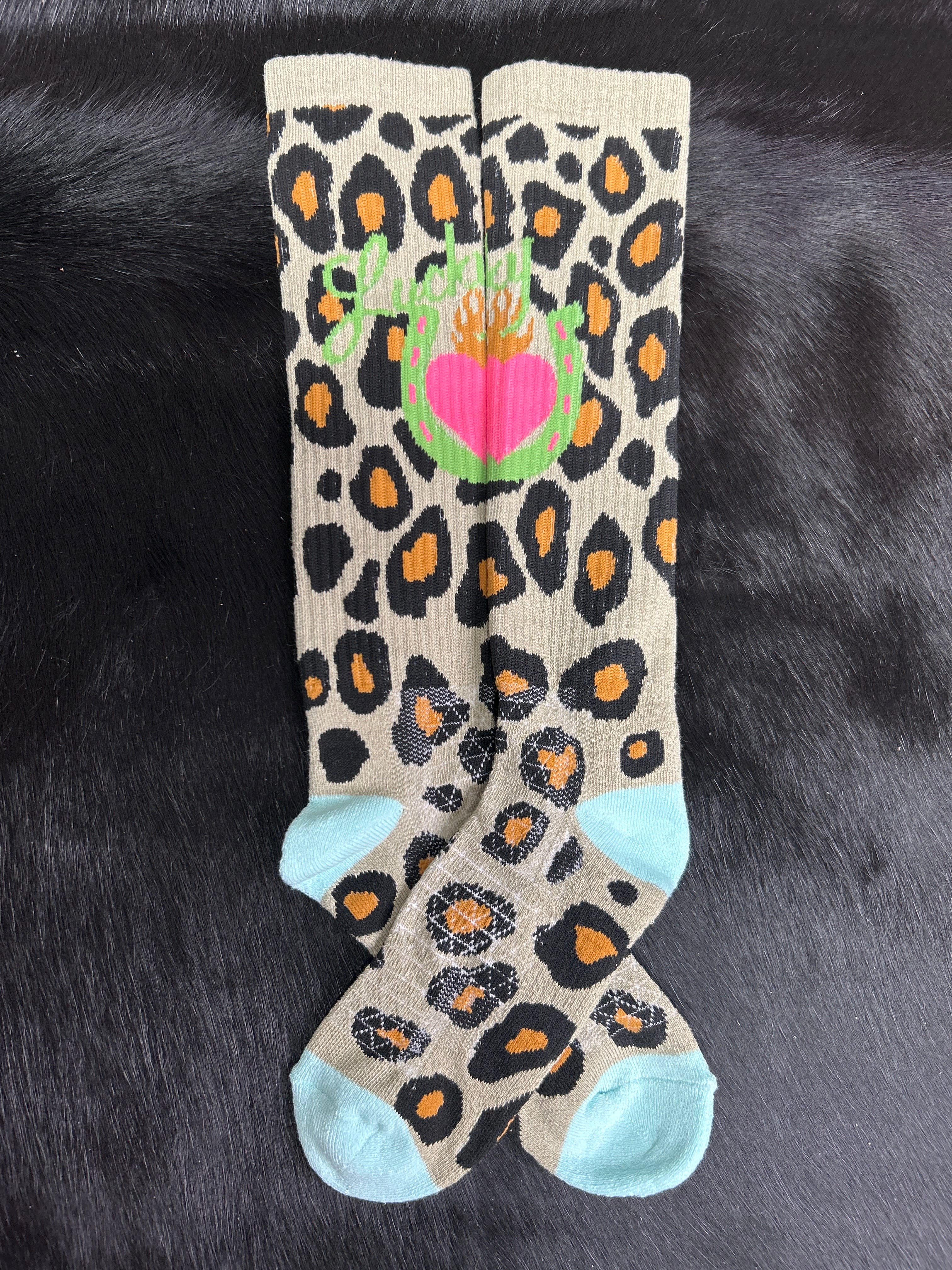Lucky Chuck Socks ~ Lucky Leopard Diva